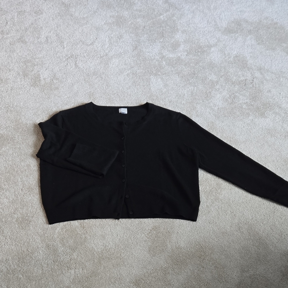 a new day Women's Black Button-Up Cardigan